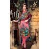 Salwar Suit- Cambric Cotton with Self Print - Pink and Green  (Un Stitched)